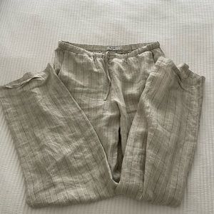 NA-KD Linen Strip Trousers 36